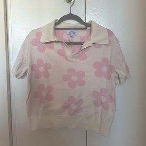 & Other Stories Flower-Print Polo Shirt